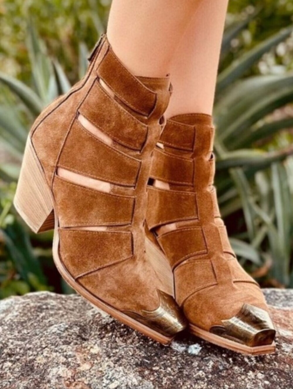Free People Brayden Fisherman Booties Brown Suede Size 39